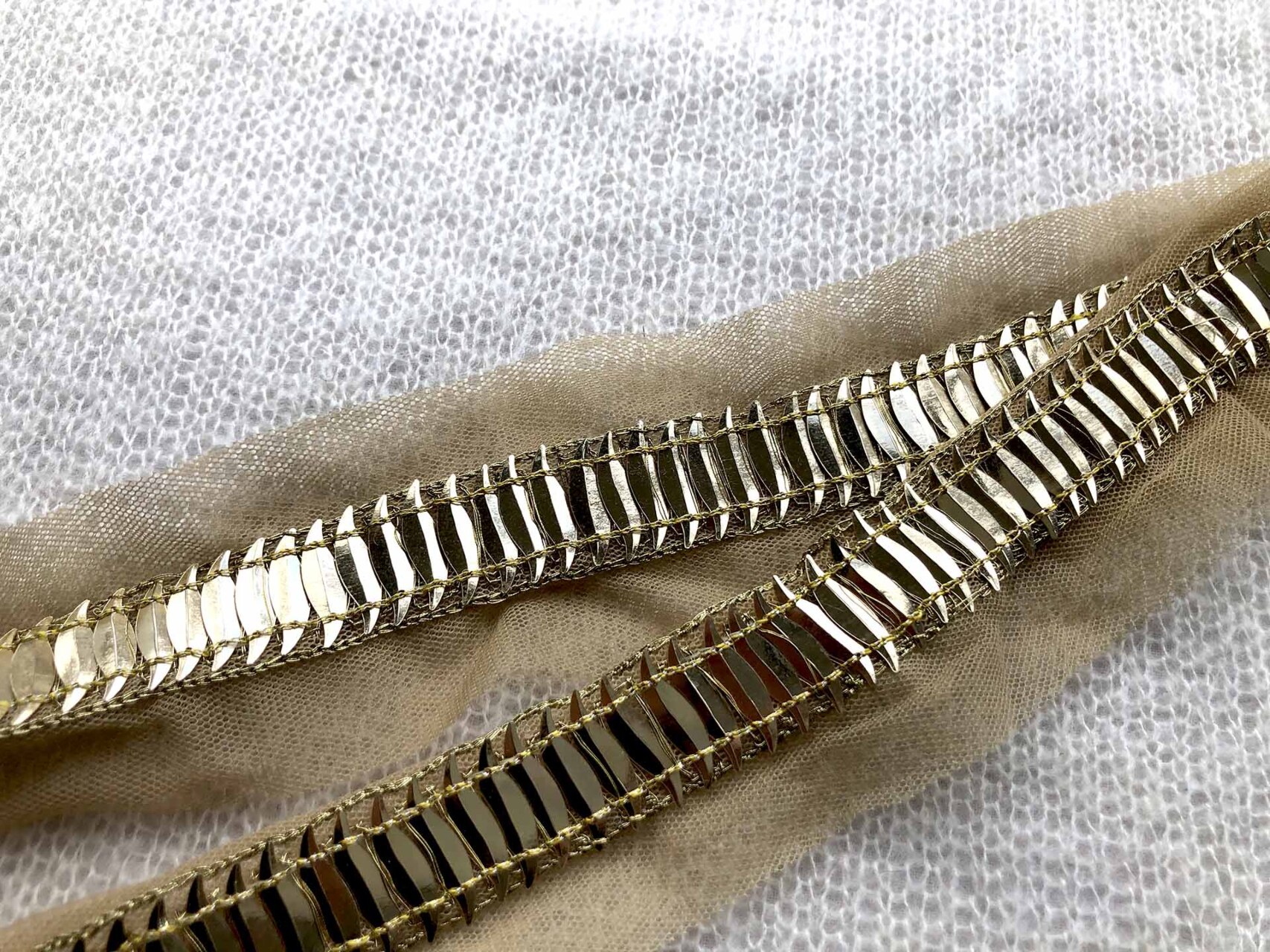 S-Shaped Sequin Trim - Single Gold, image 3 of 3