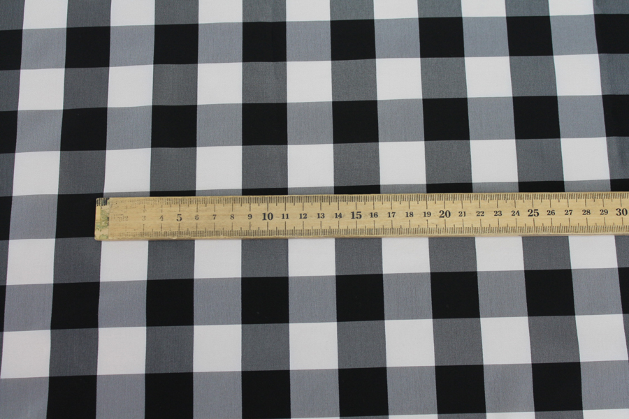 Check Acetate Taffeta - Black/White fabric, image 2 of 6