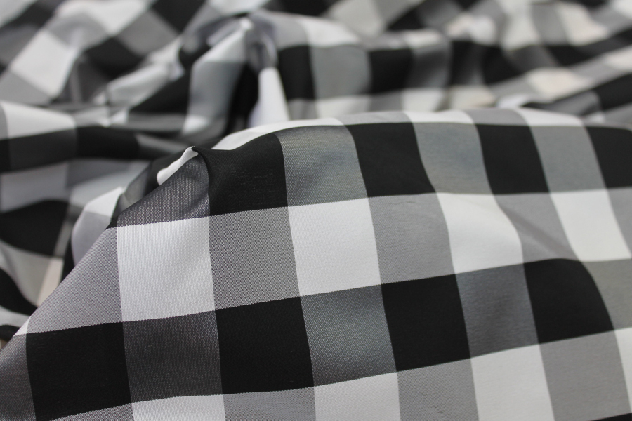 Check Acetate Taffeta - Black/White fabric, image 4 of 6