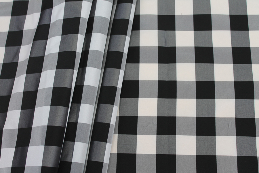 Check Acetate Taffeta - Black/White fabric, image 6 of 6