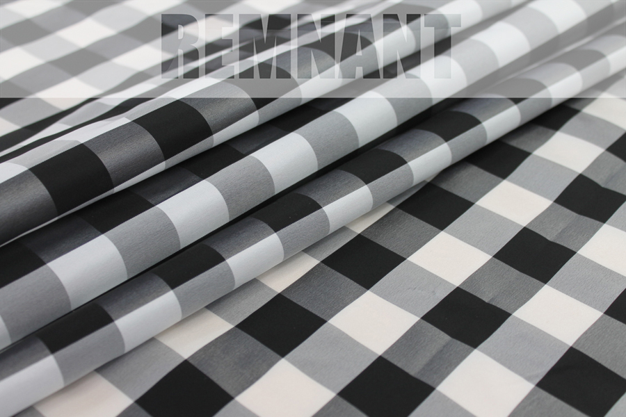 Check Acetate Taffeta - Black/White - 0.5m Piece fabric