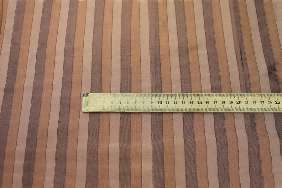 Wide Striped Silk Dupion - Browns fabric, image 2 of 6