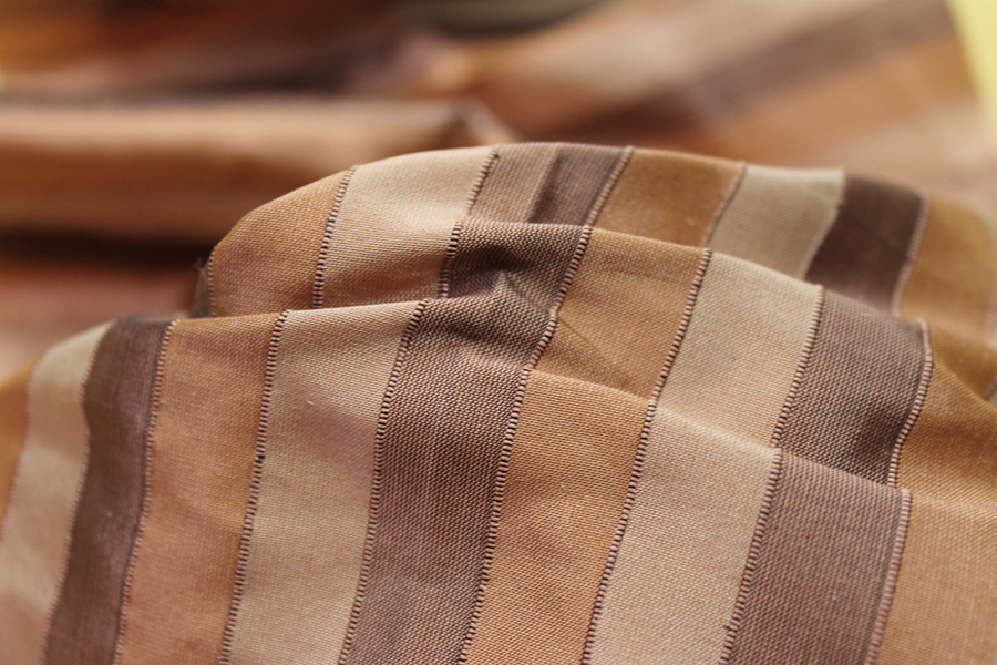 Wide Striped Silk Dupion - Browns fabric, image 6 of 6
