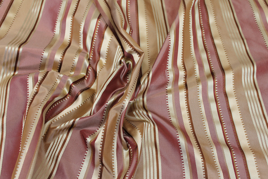 Satin Stripe Taffeta - Rust and Gold fabric, image 3 of 5