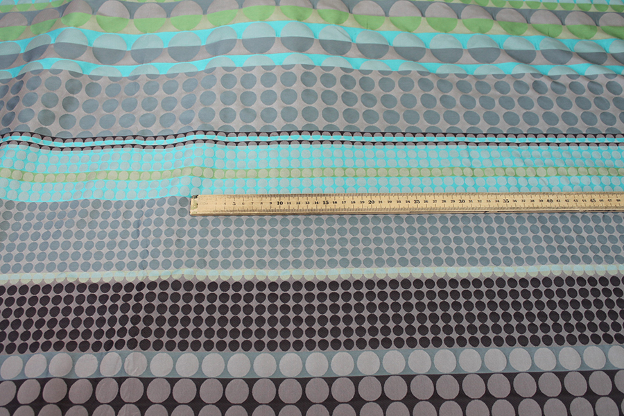 Geometric Brocade - Greens, Turquoises and Beige fabric, image 2 of 10
