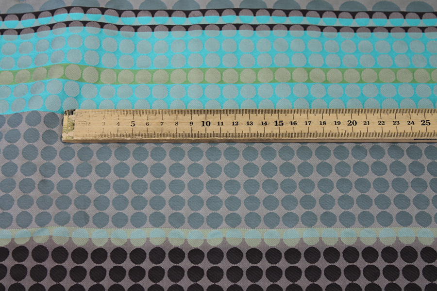 Geometric Brocade - Greens, Turquoises and Beige fabric, image 5 of 10