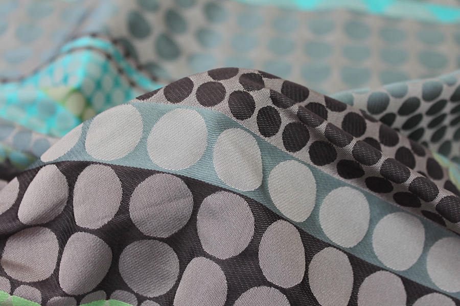 Geometric Brocade - Greens, Turquoises and Beige fabric, image 7 of 10