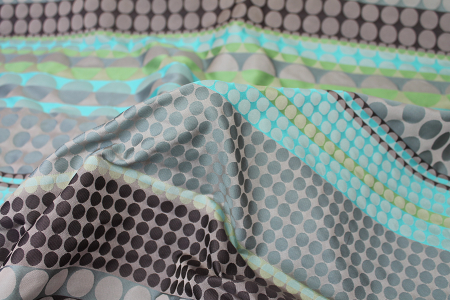 Geometric Brocade - Greens, Turquoises and Beige fabric, image 10 of 10
