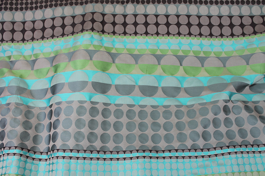 Geometric Brocade - Greens, Turquoises and Beige fabric, image 9 of 10