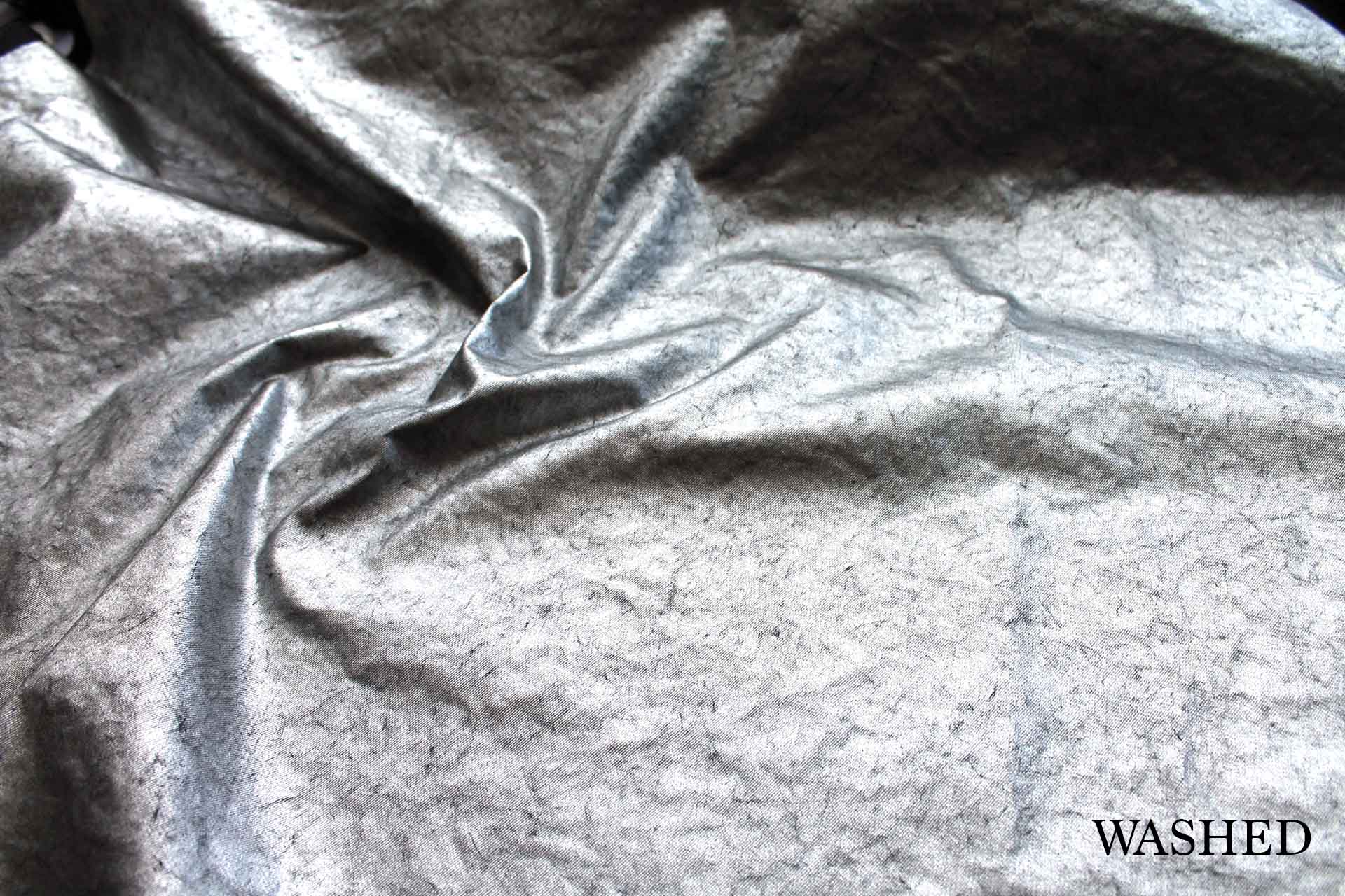 Foiled Stretch Denim - Silver fabric, image 7 of 8