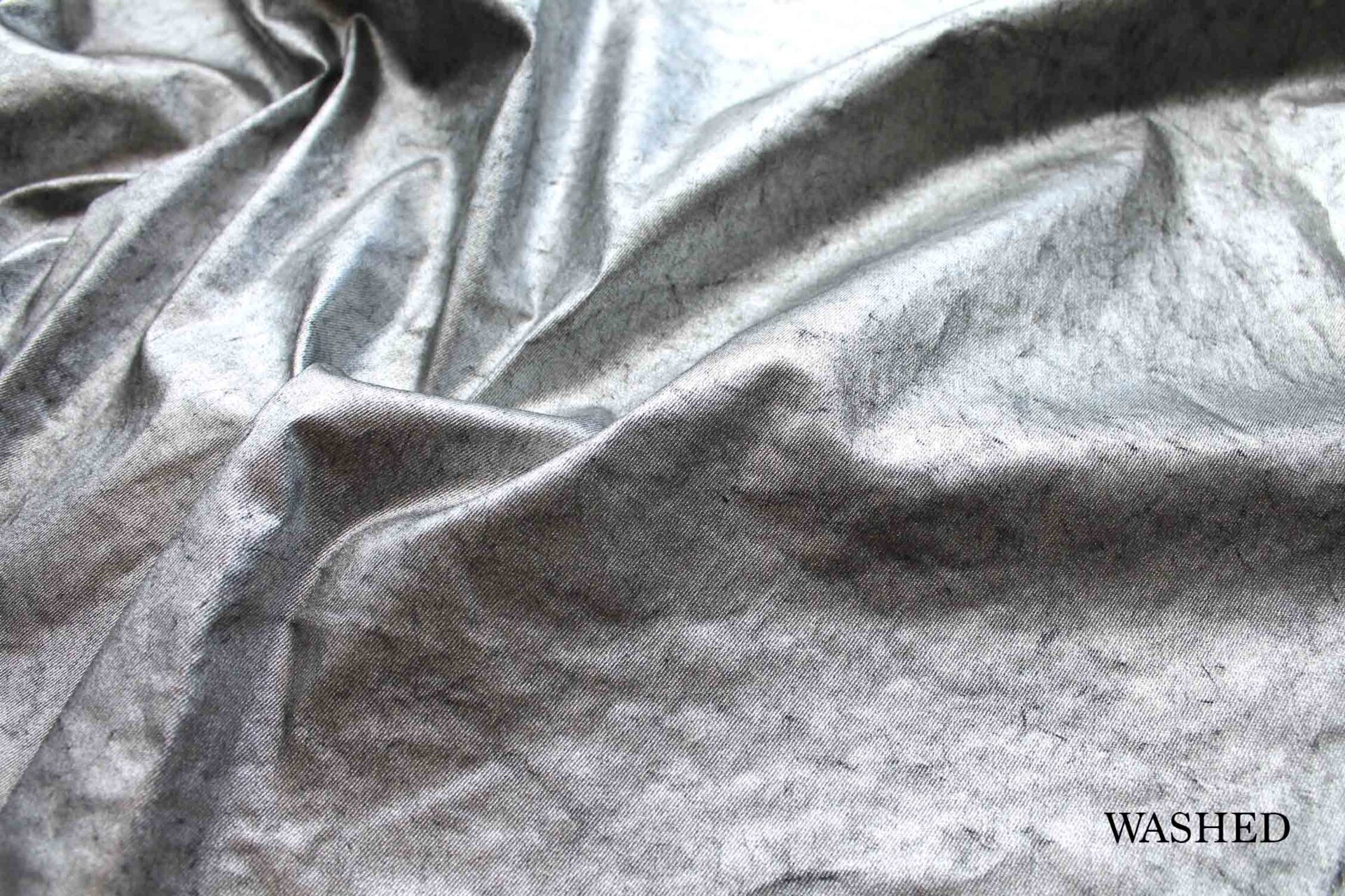Foiled Stretch Denim - Silver fabric, image 8 of 8