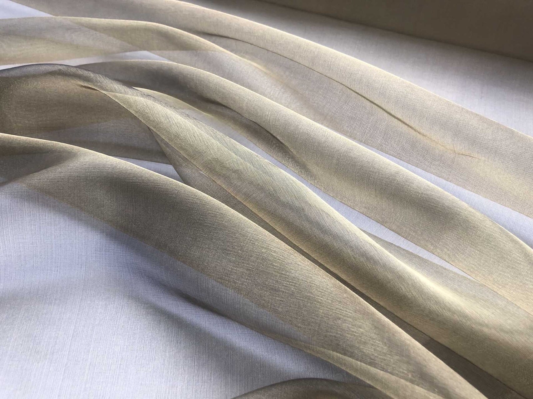 Silk Organza - Metallic Black Gold fabric, image 2 of 5