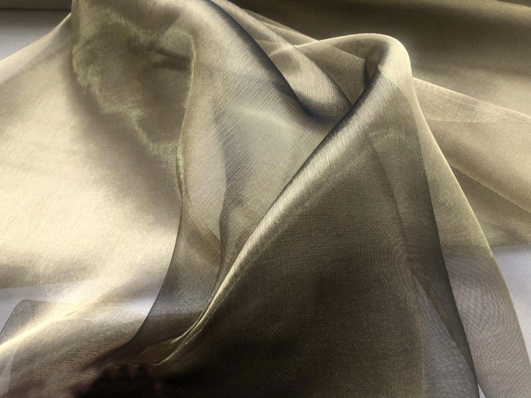 Silk Organza - Metallic Black Gold fabric, image 5 of 5