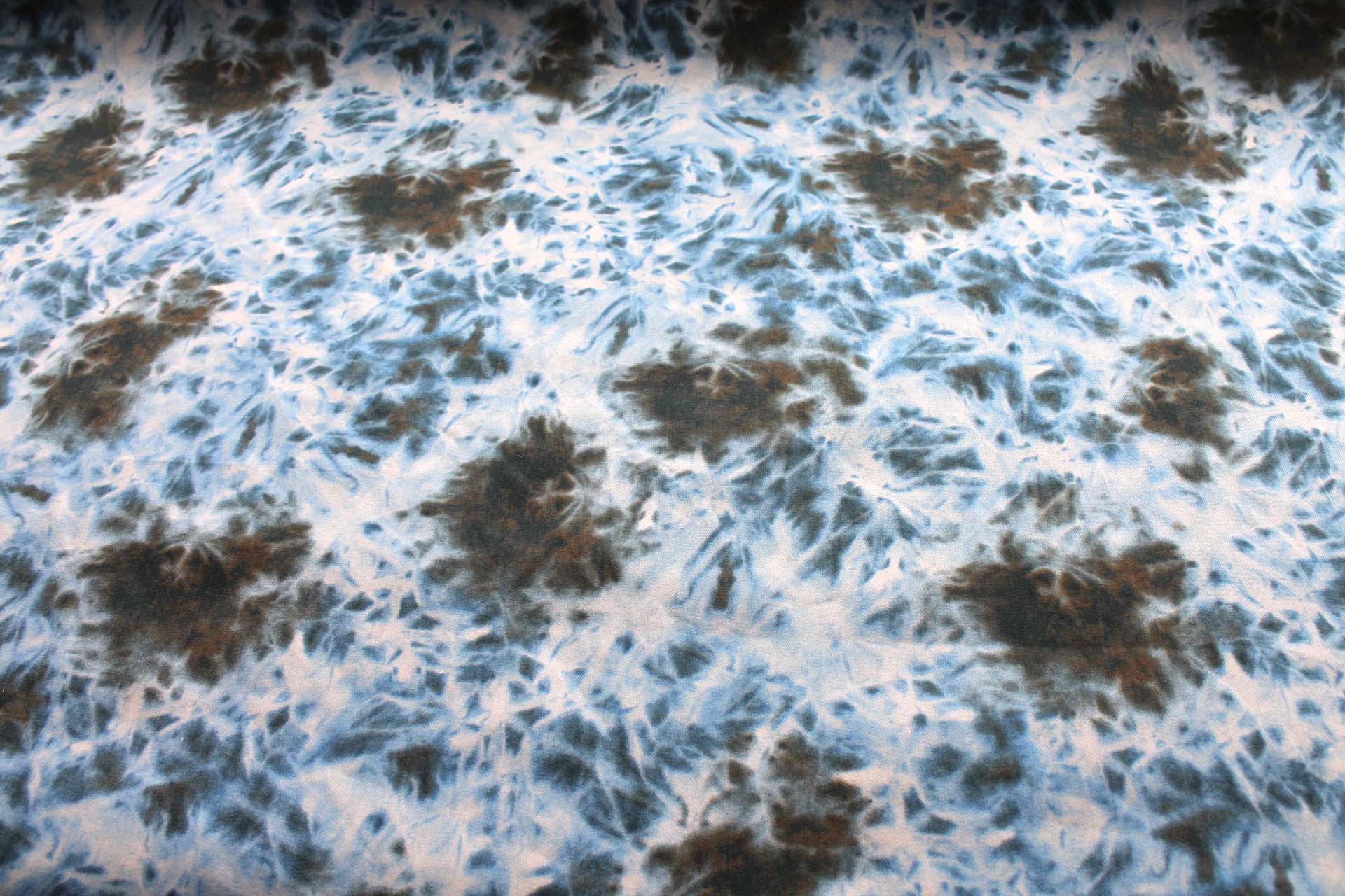 Italian Stretch Denim - Blue Tie-dye fabric, image 2 of 6