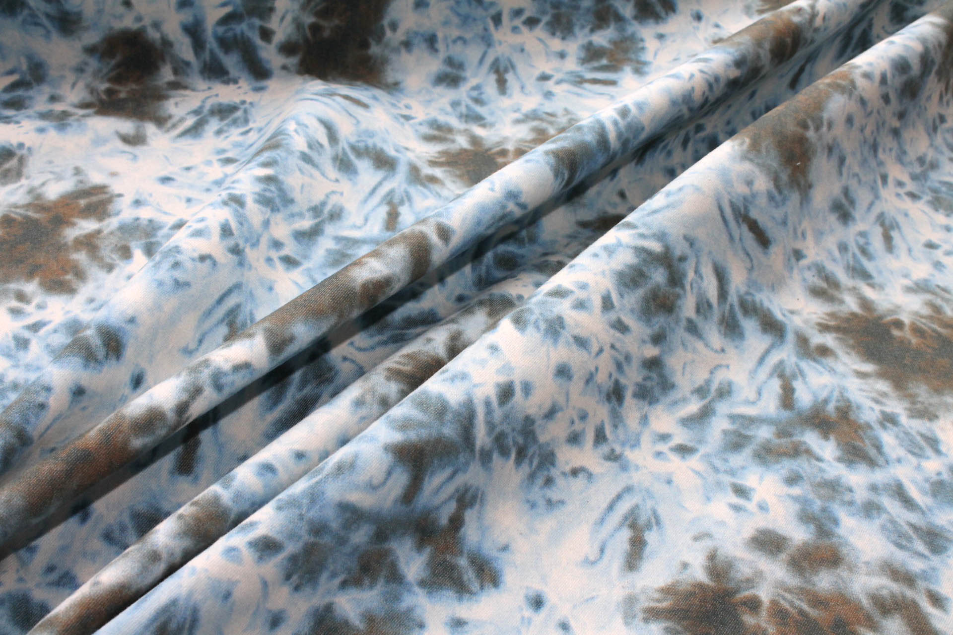 Italian Stretch Denim - Blue Tie-dye fabric, image 5 of 6