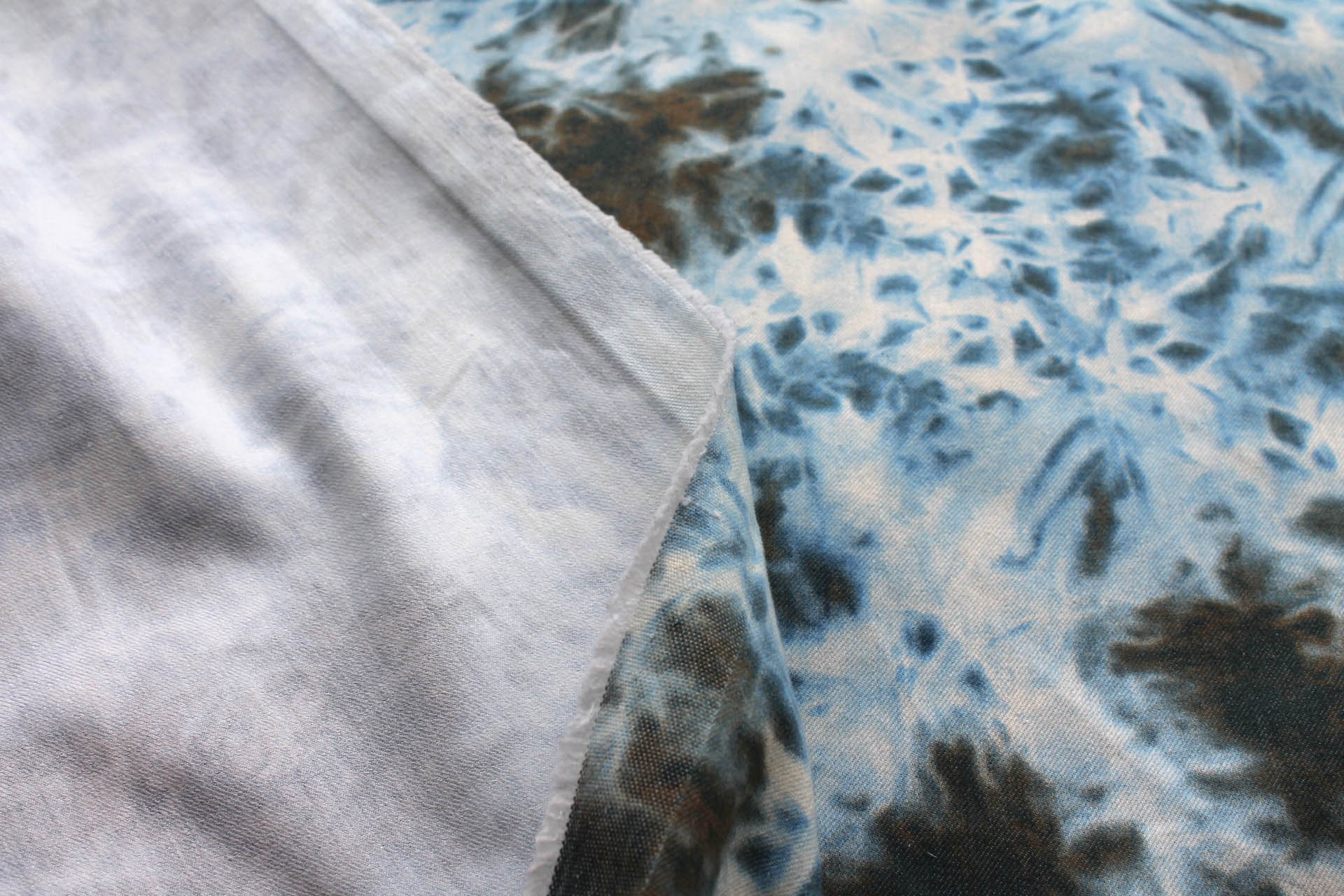 Italian Stretch Denim - Blue Tie-dye fabric, image 6 of 6