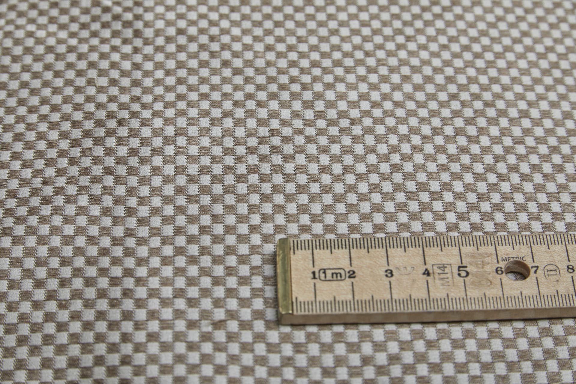 Ivory and Gold Small Check Brocade fabric, image 4 of 8