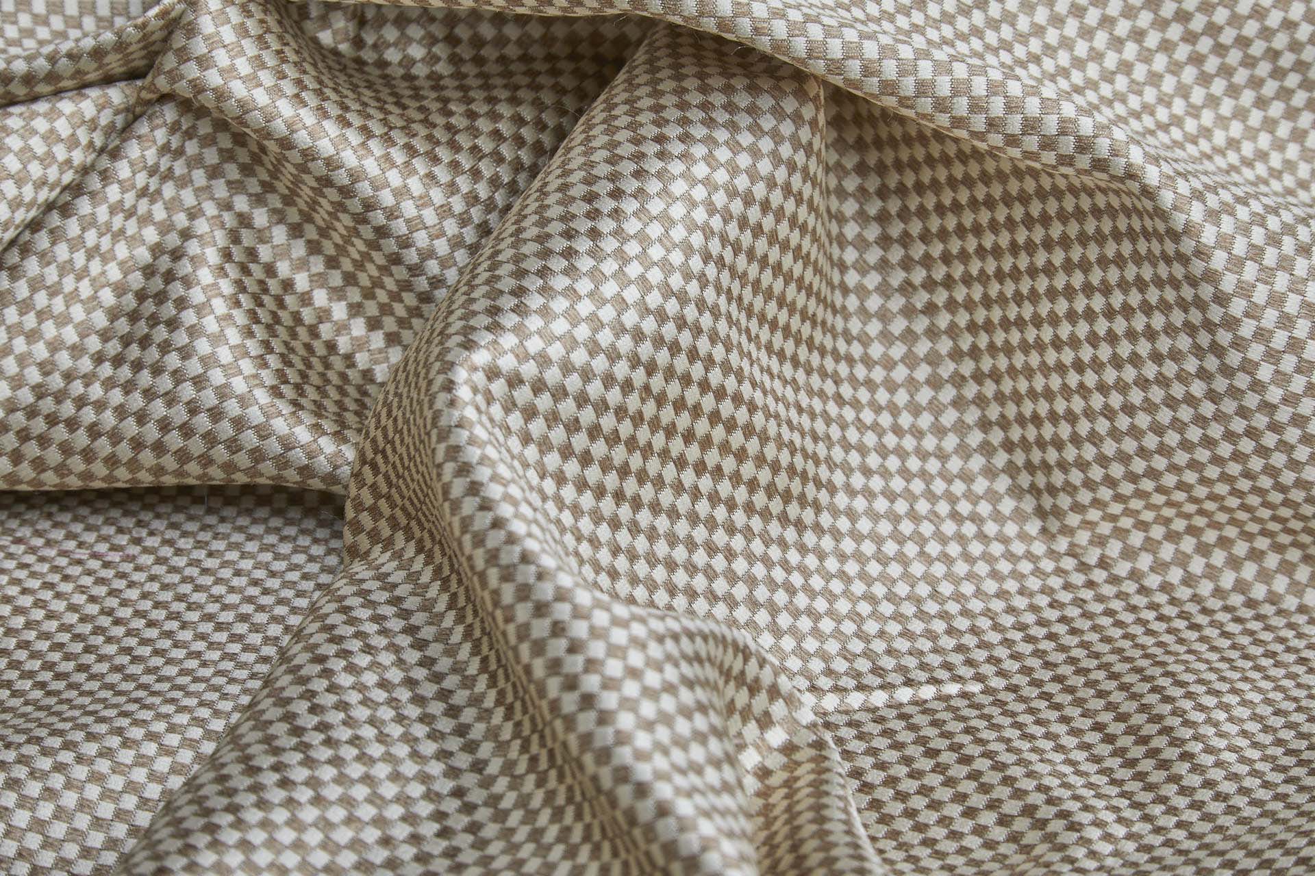 Ivory and Gold Small Check Brocade fabric, image 5 of 8
