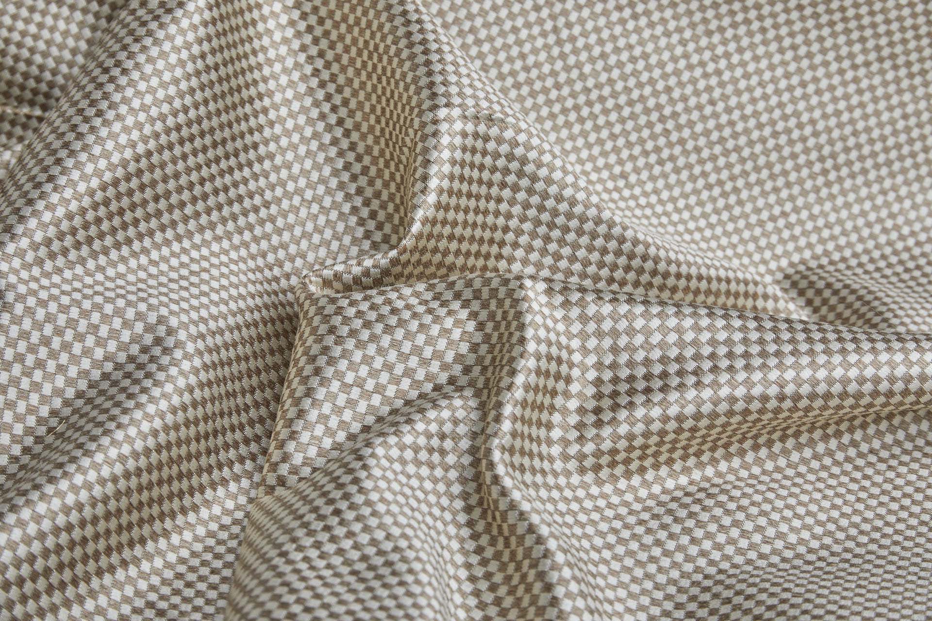 Ivory and Gold Small Check Brocade fabric, image 6 of 8