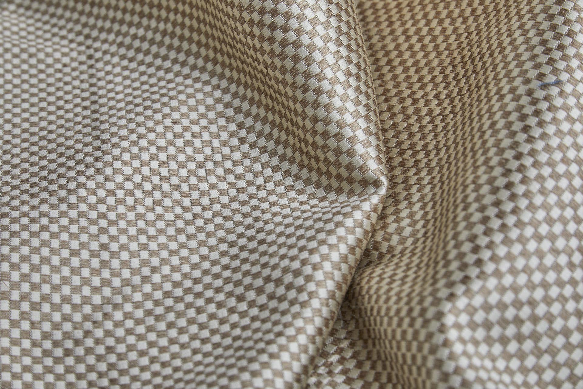 Ivory and Gold Small Check Brocade fabric, image 8 of 8