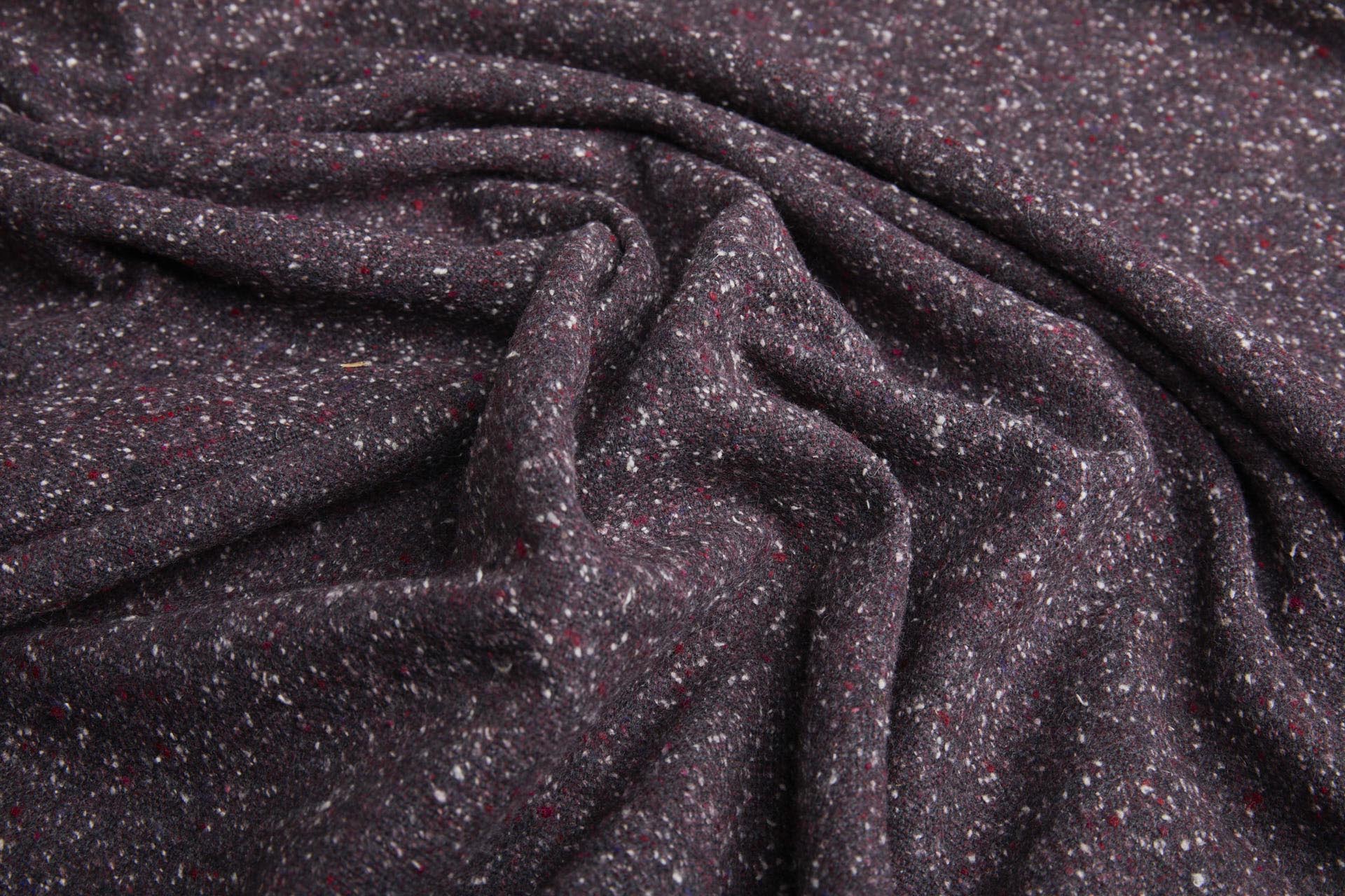Wool Mix Tweed - Plum / Pink fabric, image 3 of 5