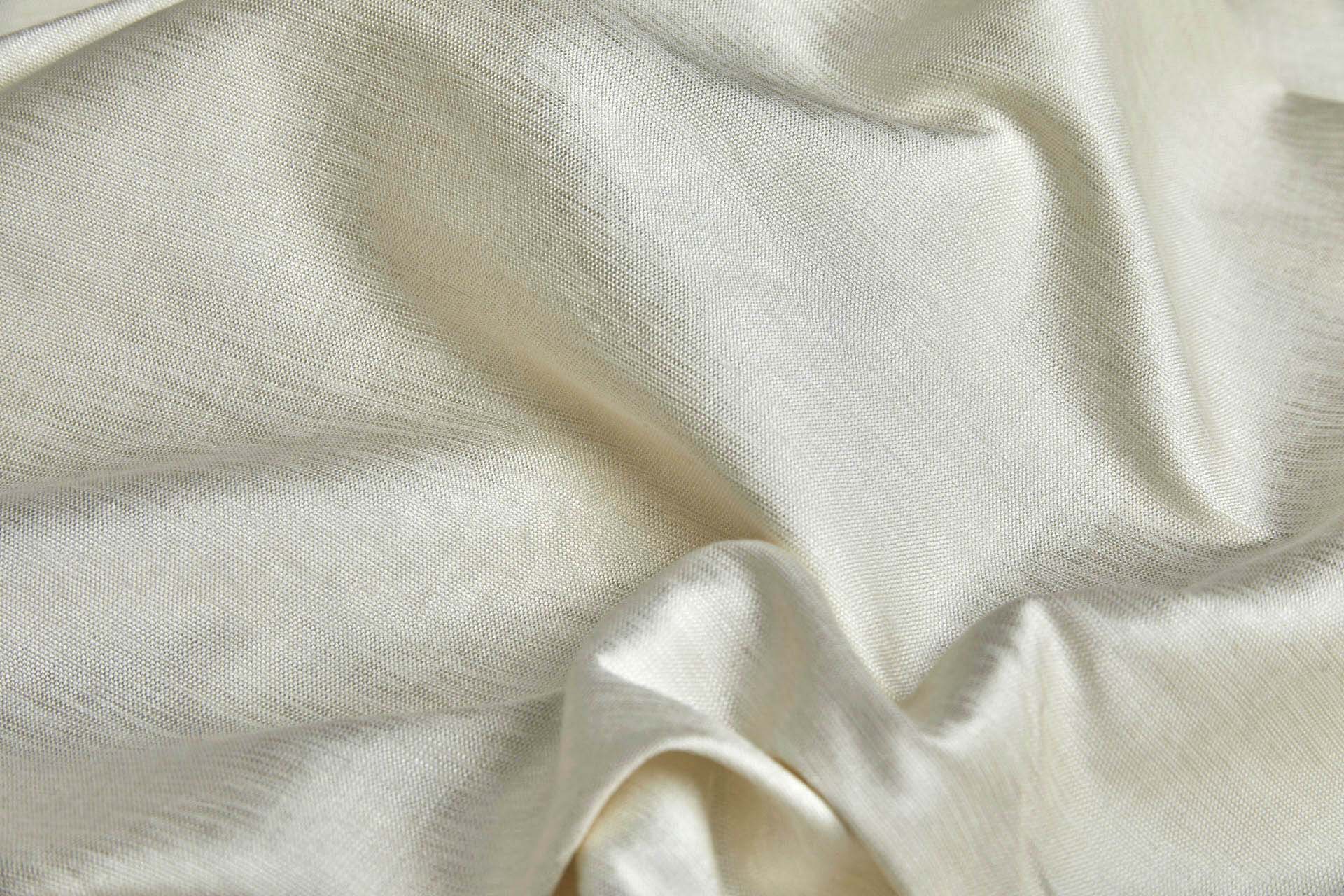 Ivory Textured Raw Silk Viscose Tassar fabric, image 2 of 6