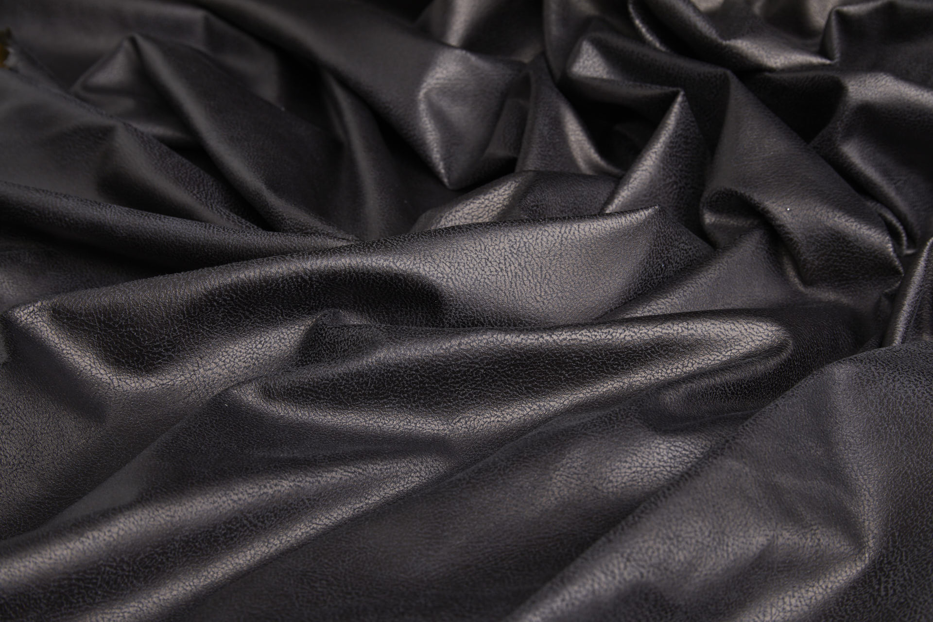 Soft Drapy Metallic Leather Look - Inky Brown Black fabric, image 2 of 8