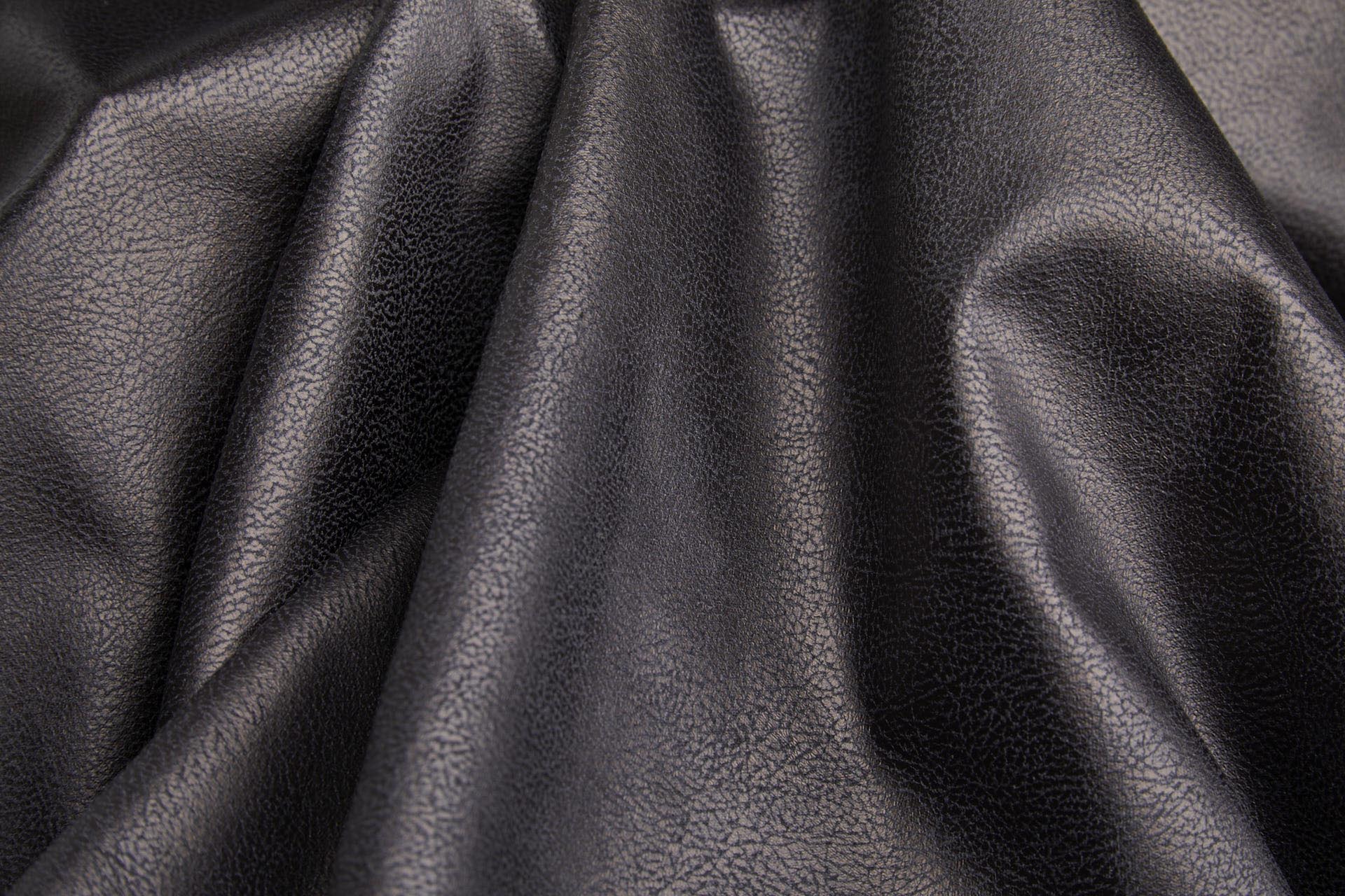 Soft Drapy Metallic Leather Look - Inky Brown Black fabric
