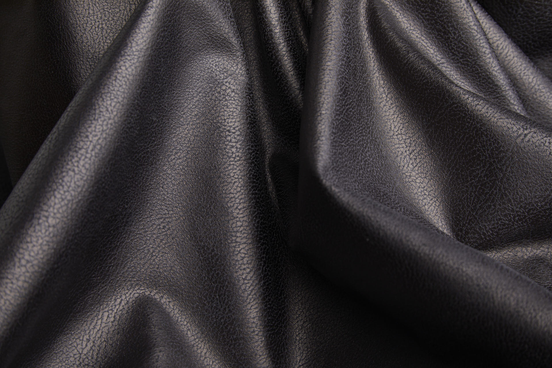 Soft Drapy Metallic Leather Look - Inky Brown Black fabric, image 4 of 8