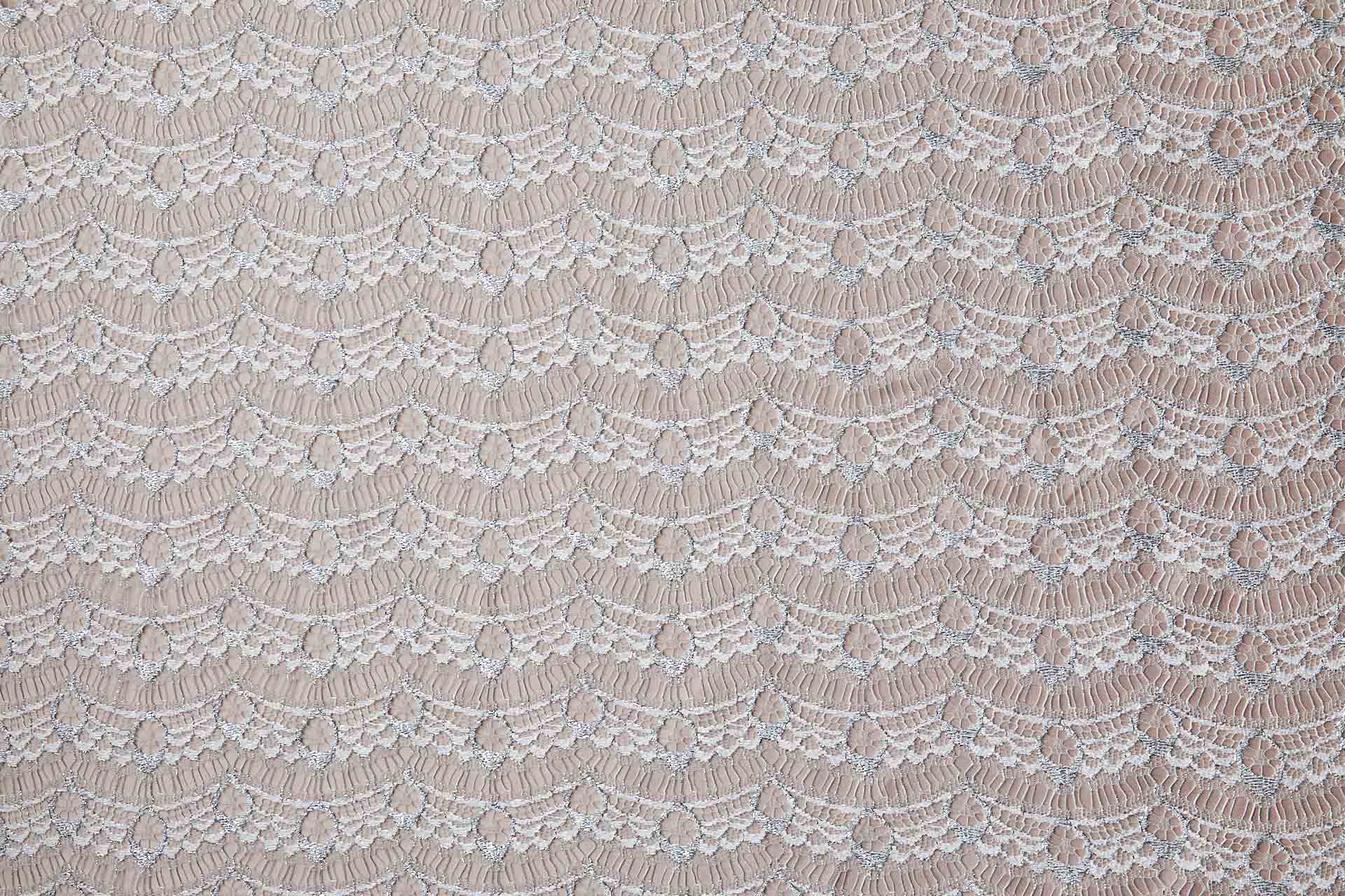 Leavers Lace - Ivory/Silver fabric, image 9 of 9