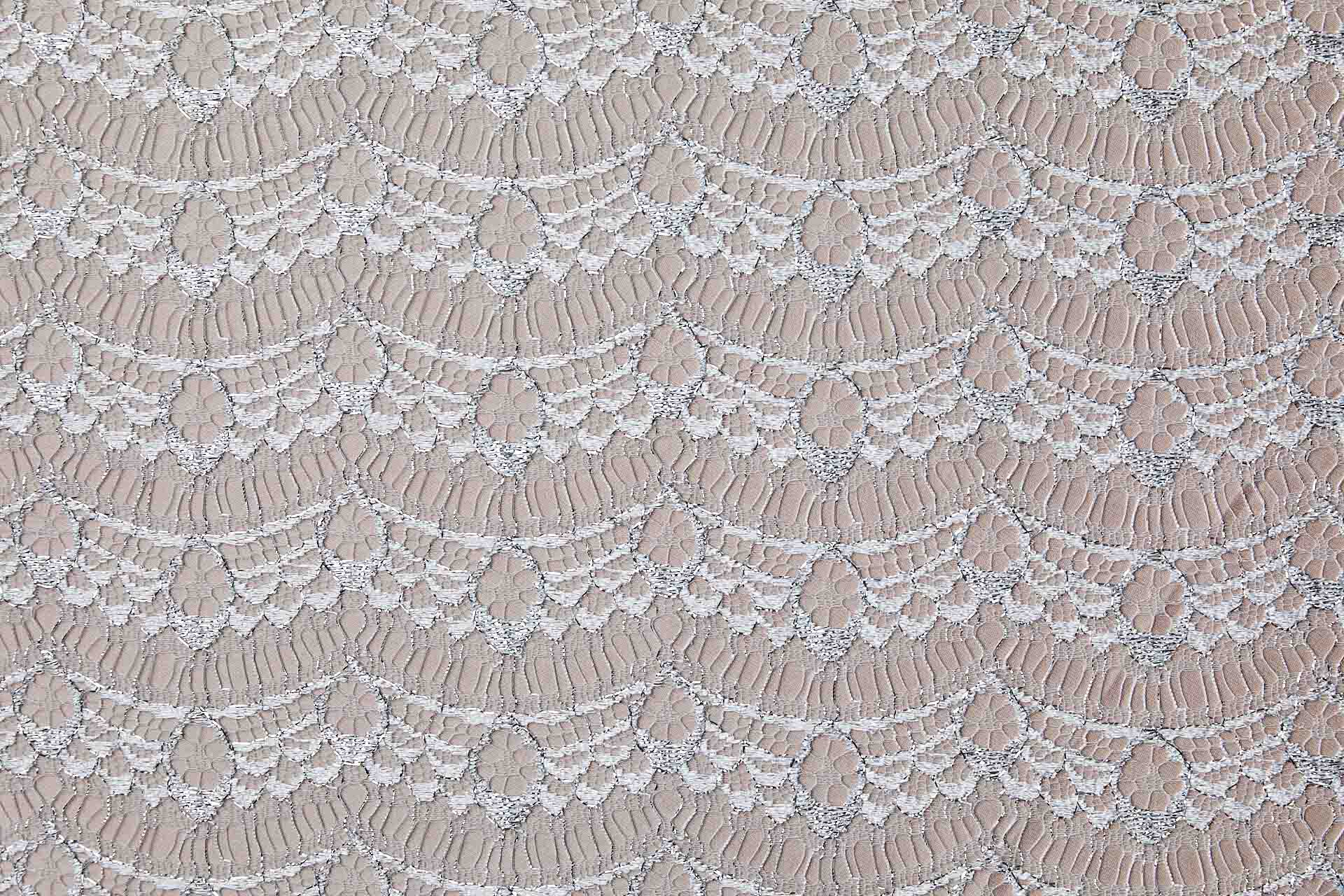 Leavers Lace - White/Silver fabric, image 8 of 10