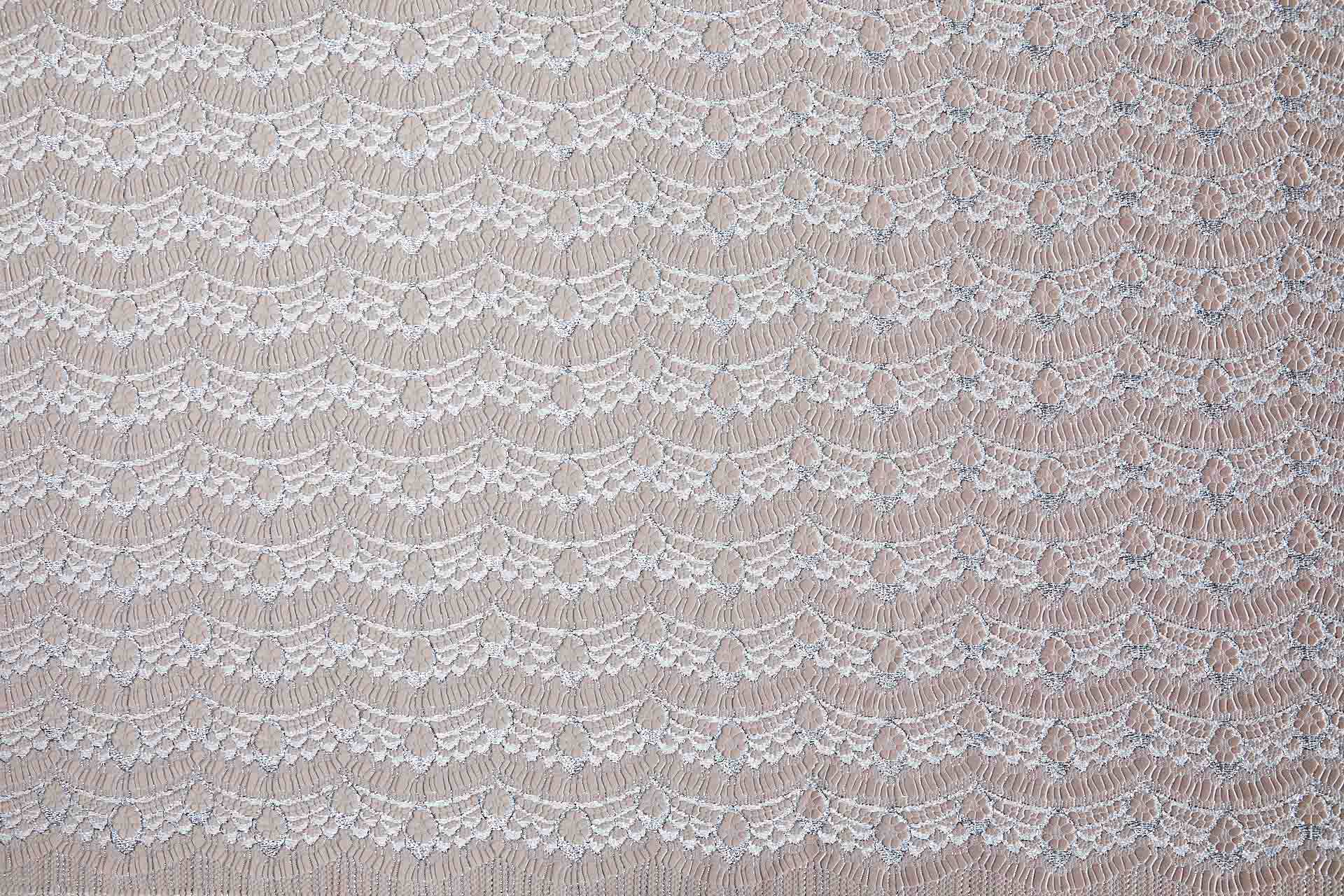 Leavers Lace - White/Silver fabric, image 10 of 10
