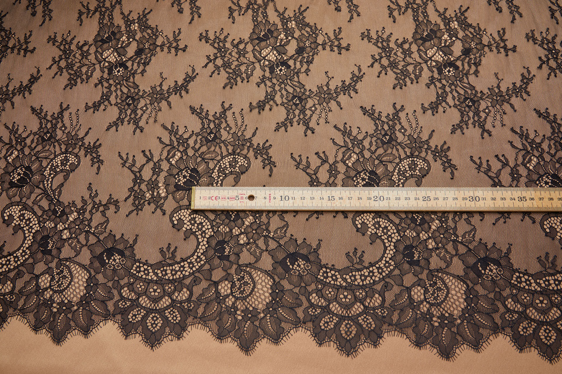 Chantilly Lace - Black Double Scallop fabric, image 6 of 8