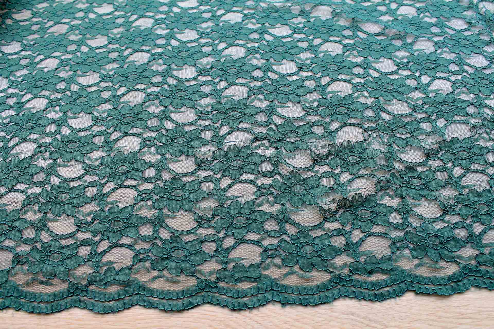 Corded Lace - Forest Green - 0.4m Piece fabric, image 2 of 5