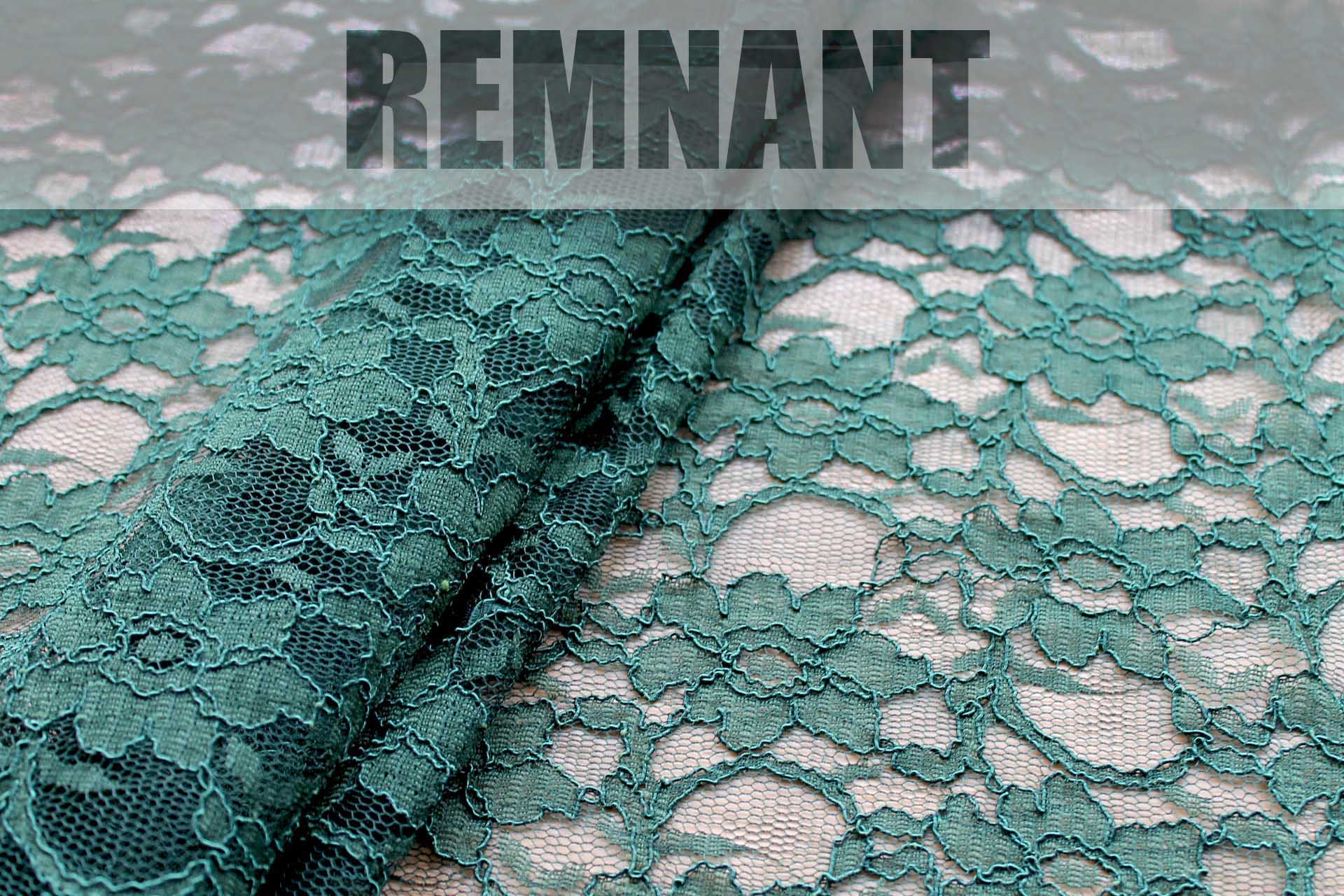 Corded Lace - Forest Green - 0.4m Piece fabric