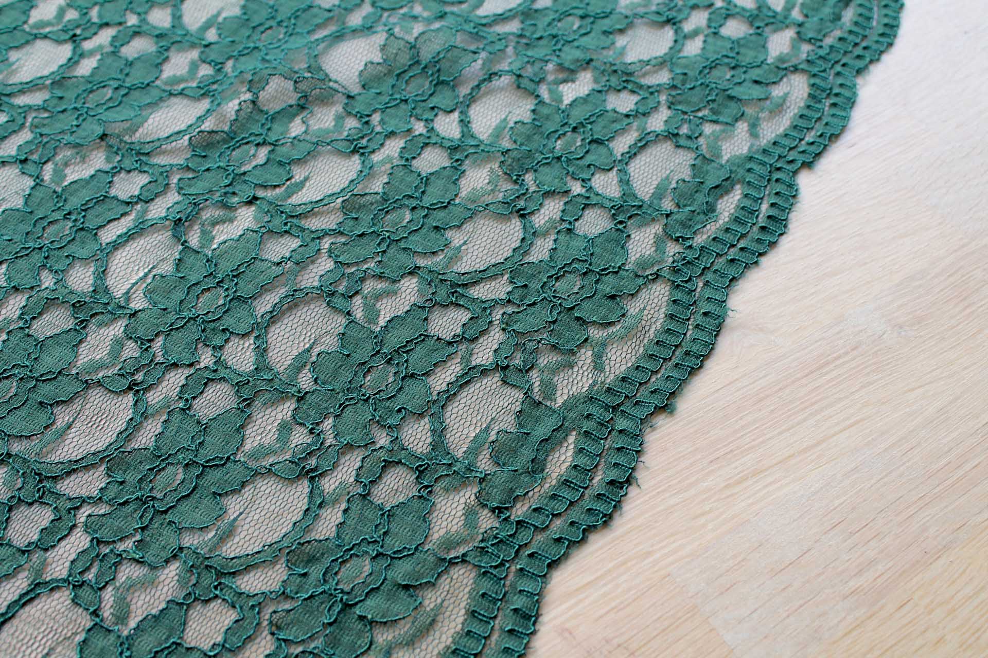 Corded Lace - Forest Green - 0.4m Piece fabric, image 5 of 5
