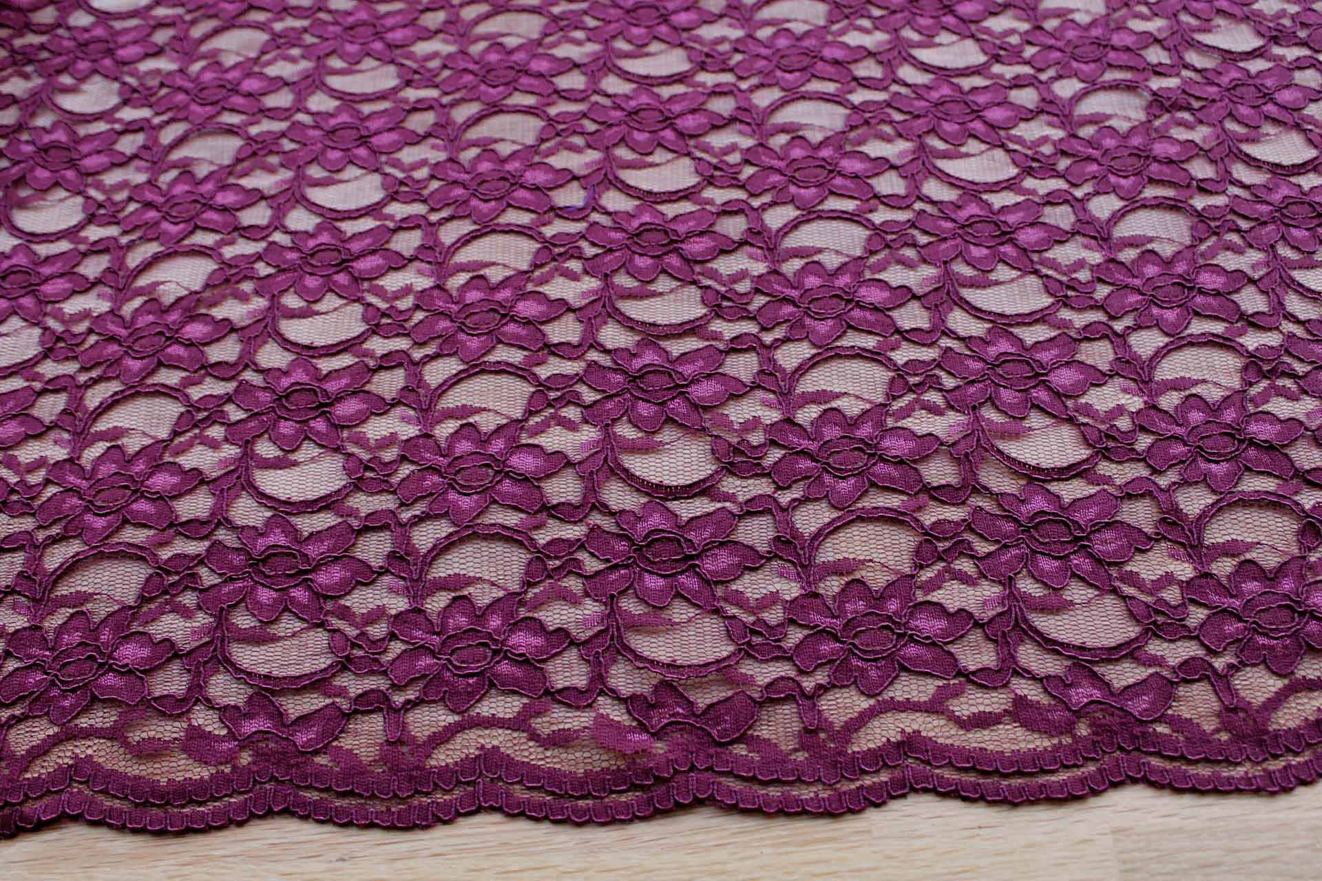 Corded Lace - Wine - 0.3m Piece, image 5 of 5