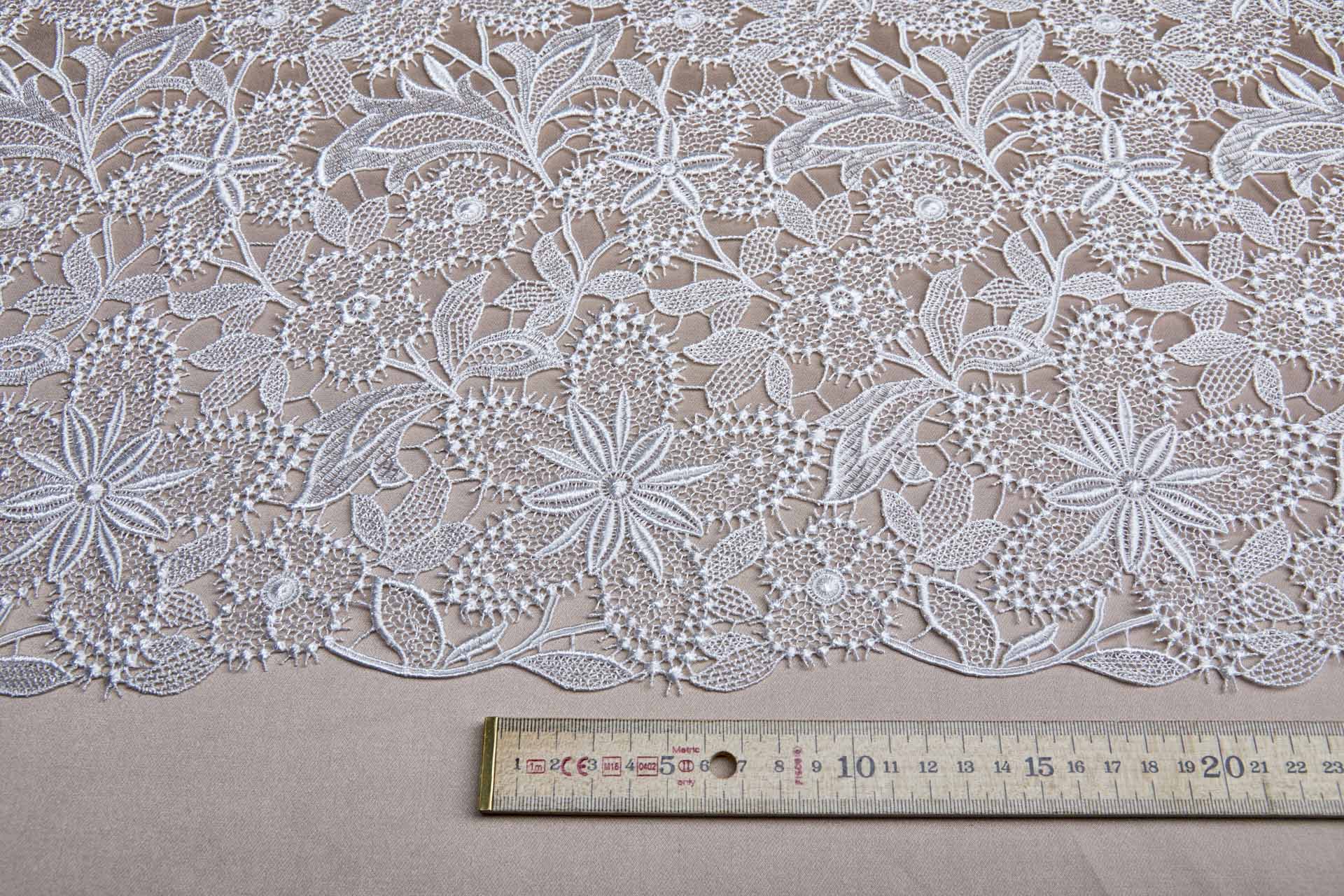 Guipure Lace - Off White Floral fabric, image 2 of 9