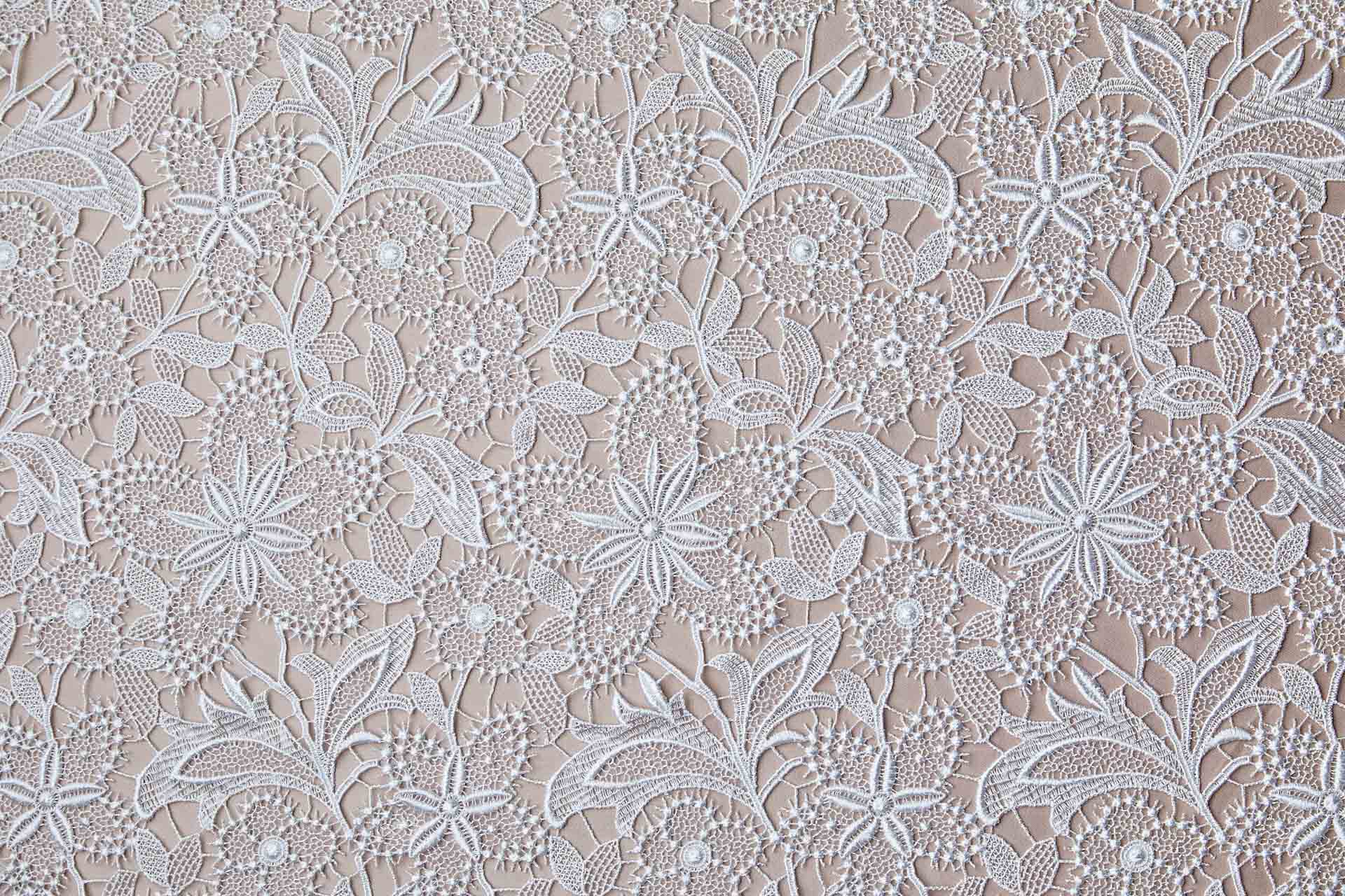 Guipure Lace - Off White Floral fabric, image 9 of 9