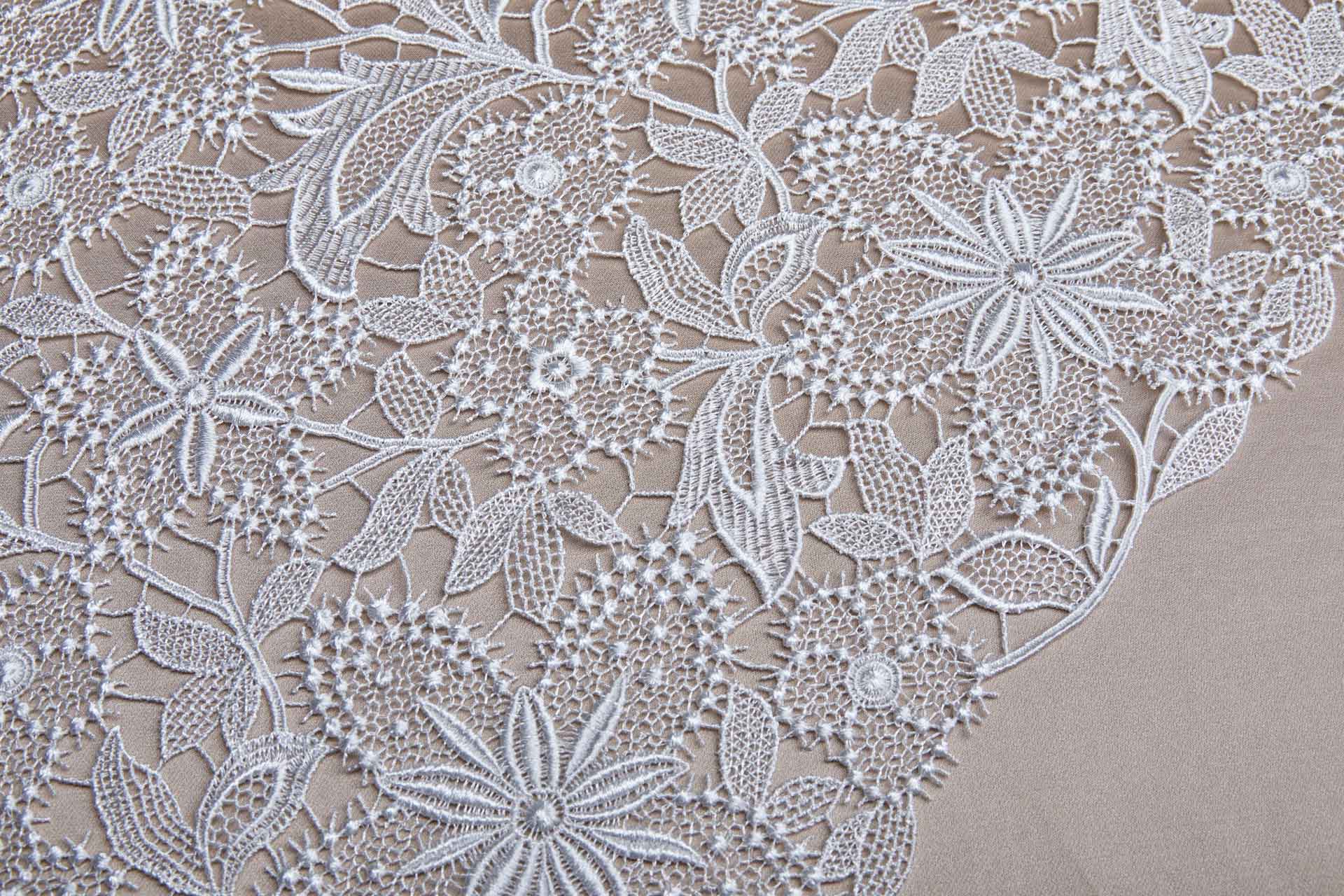 Guipure Lace - Off White Floral fabric, image 6 of 9