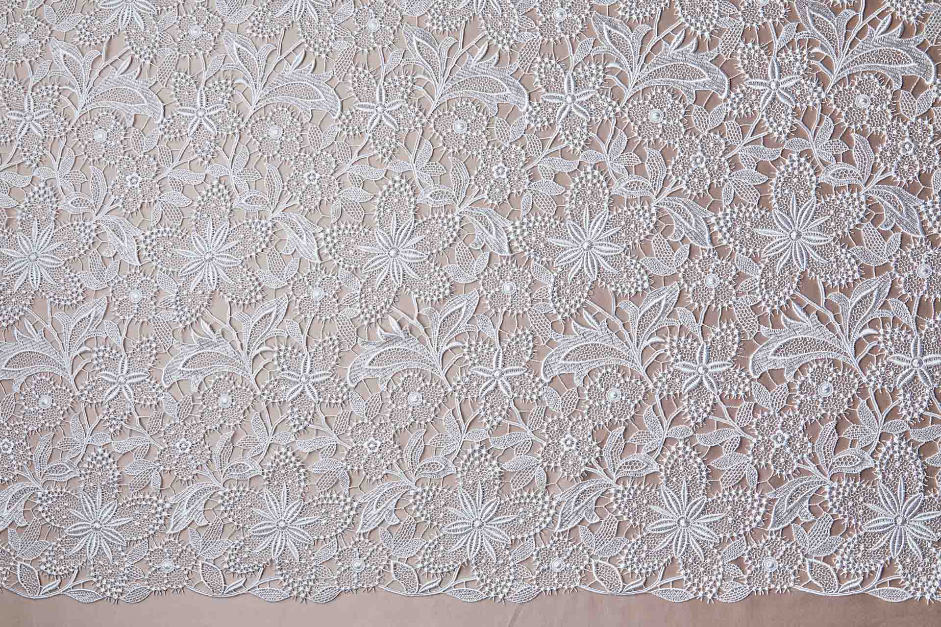 Guipure Lace - Off White Floral fabric, image 8 of 9