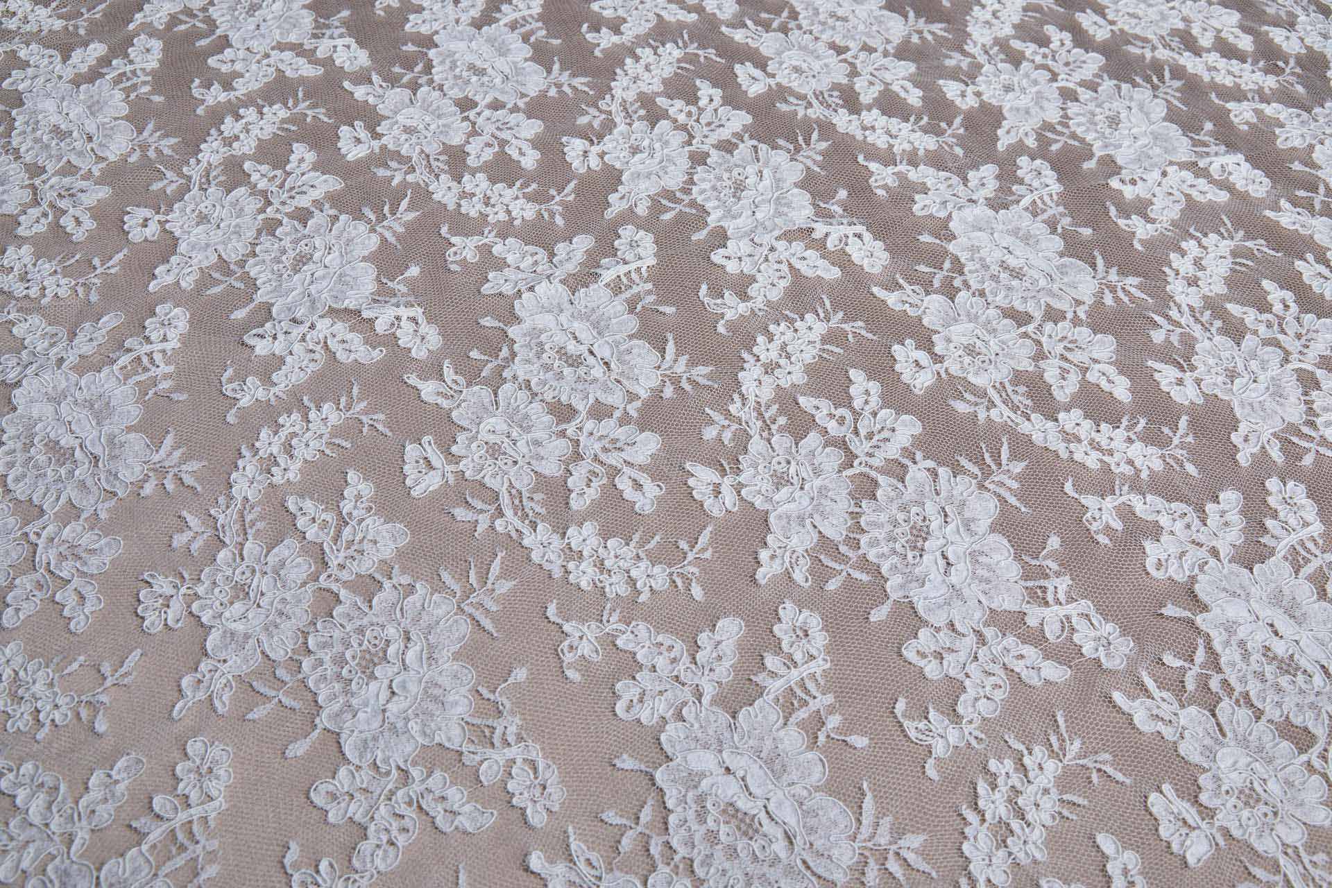 Corded Rose Design Lace - Ivory fabric, image 12 of 14