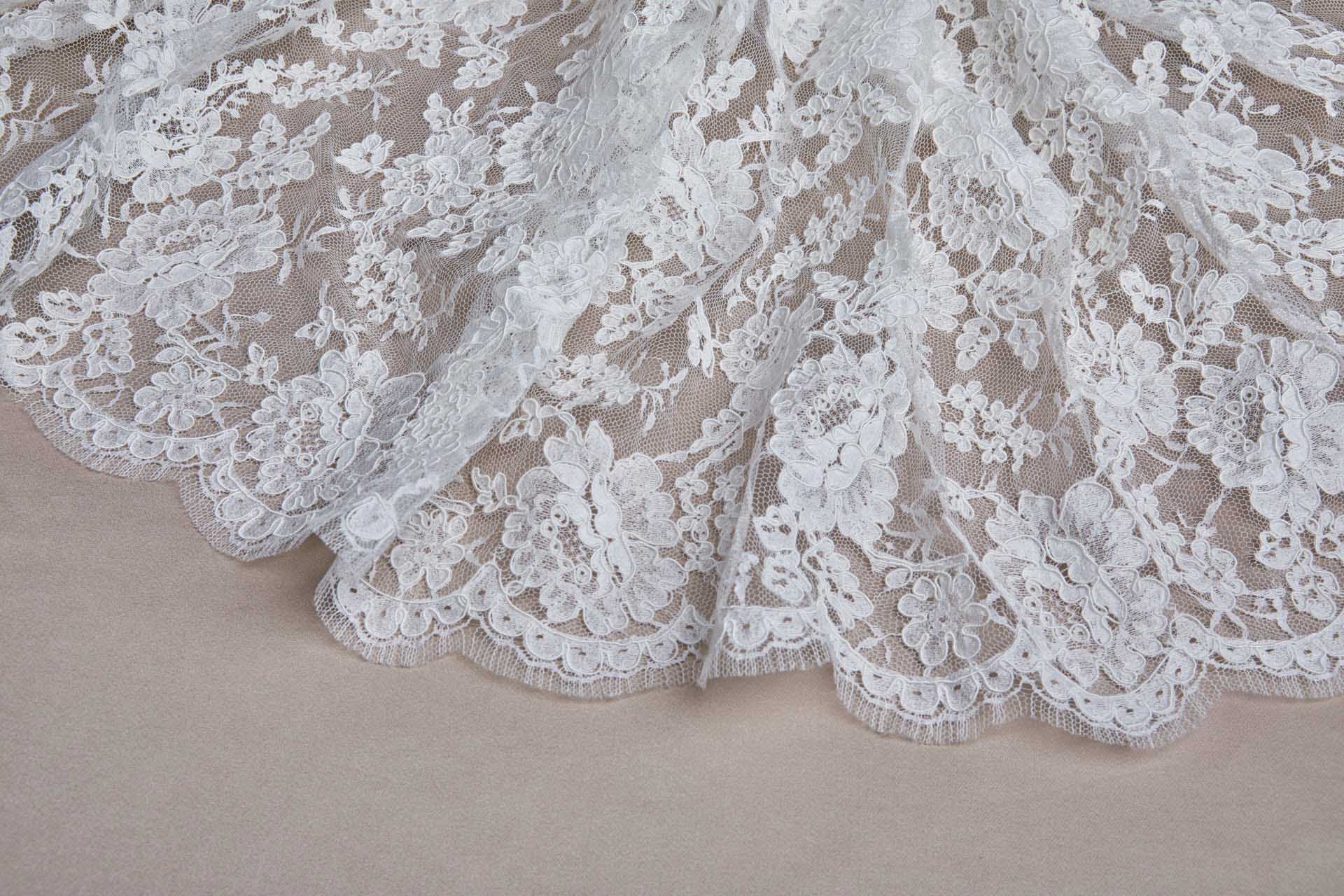 Corded Rose Design Lace - Ivory fabric, image 13 of 14