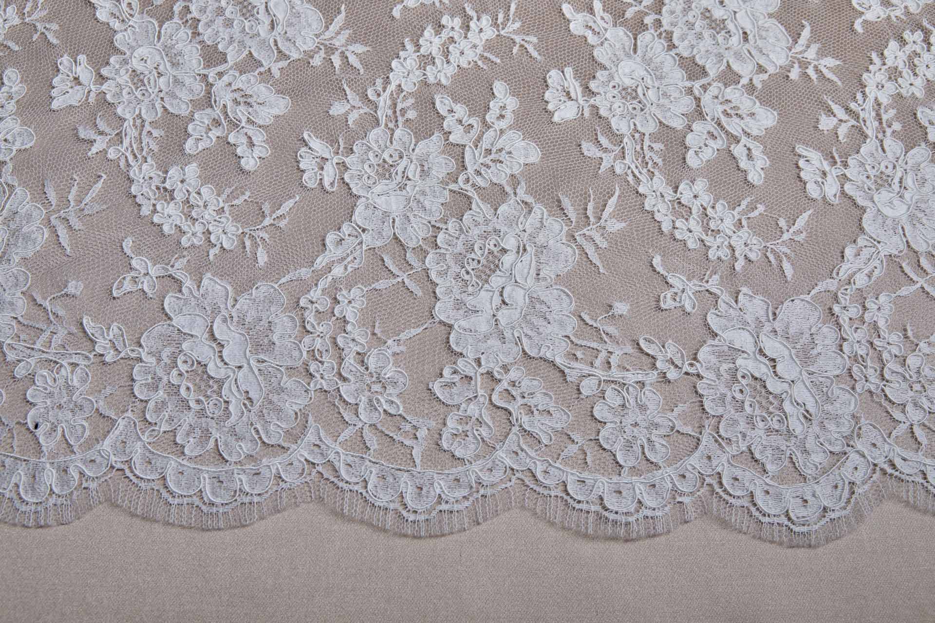 Corded Rose Design Lace - Ivory fabric, image 4 of 14