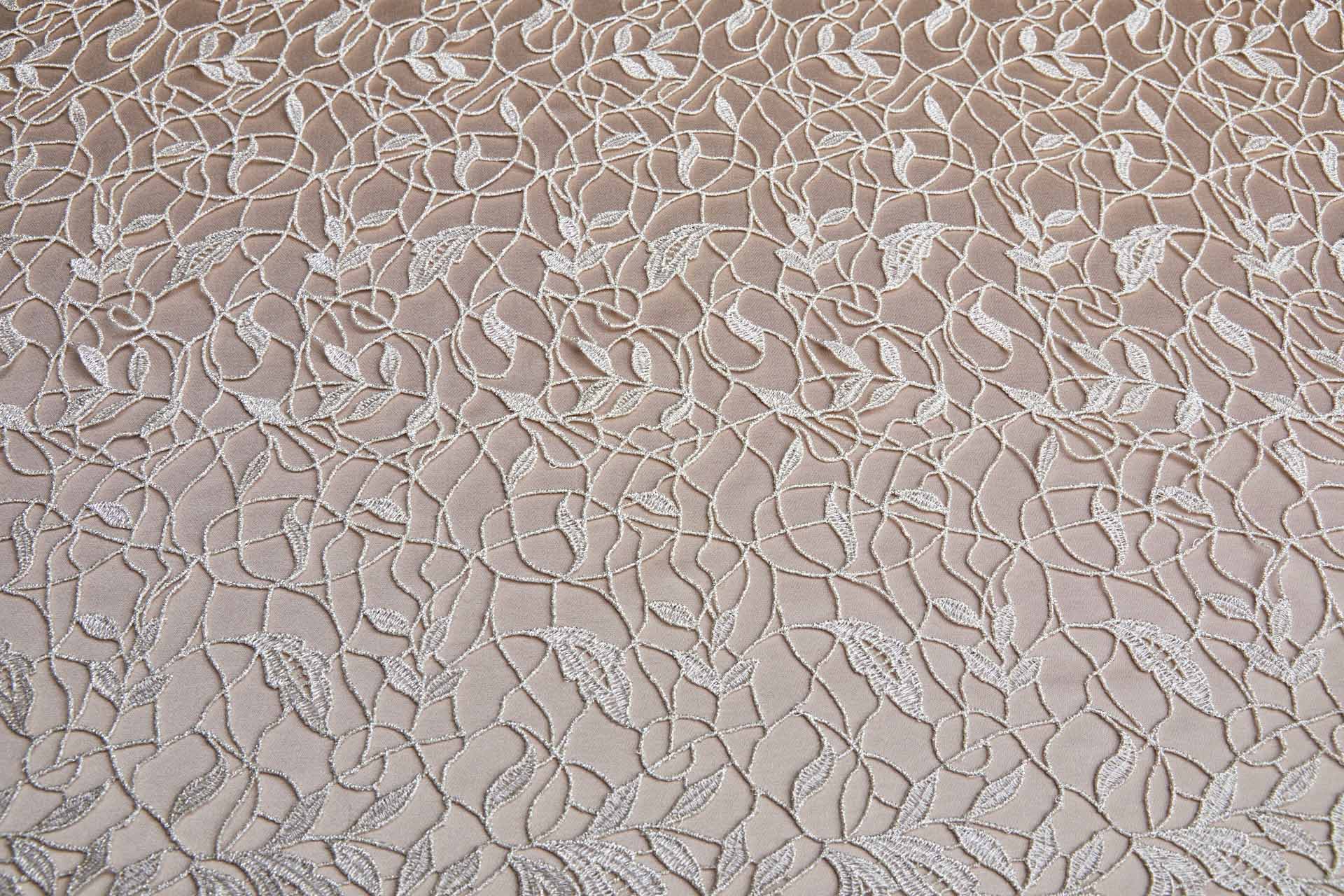 Guipure Lace - Swirl and Leaf Scallop - Pale Gold fabric, image 4 of 7