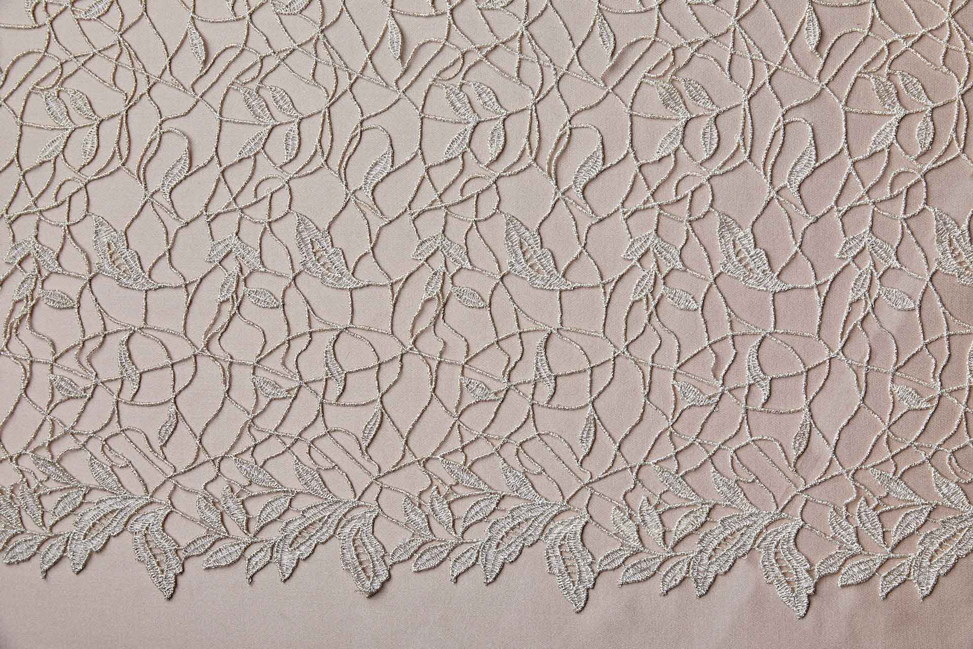Guipure Lace - Swirl and Leaf Scallop - Pale Gold fabric, image 7 of 7
