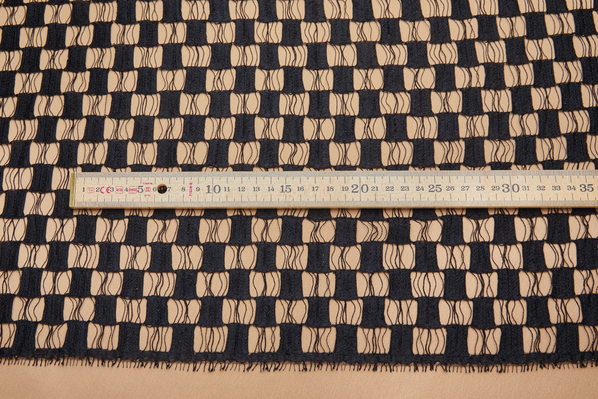 Checkerboard Lace in Black fabric, image 7 of 8
