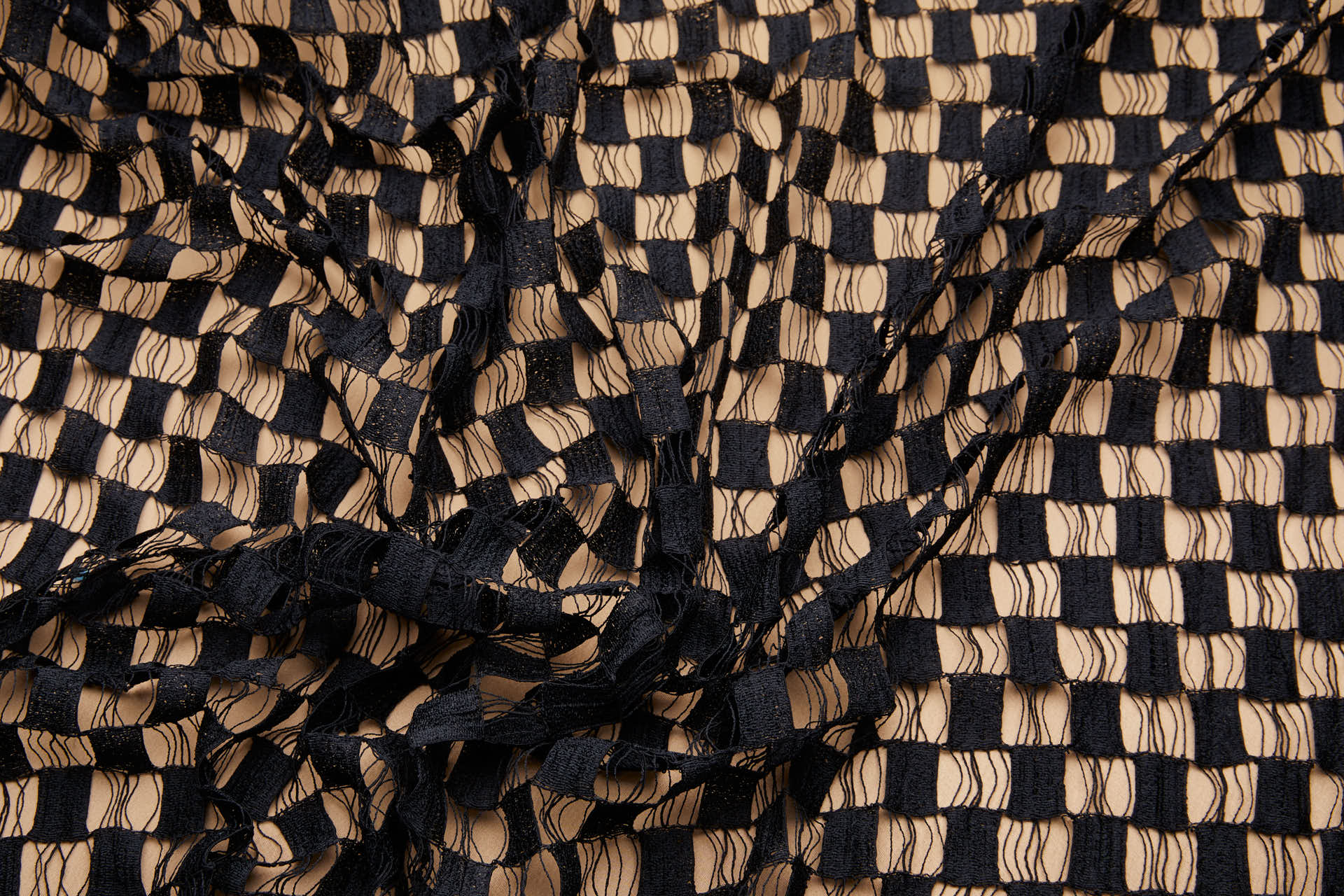 Checkerboard Lace in Black fabric, image 6 of 8