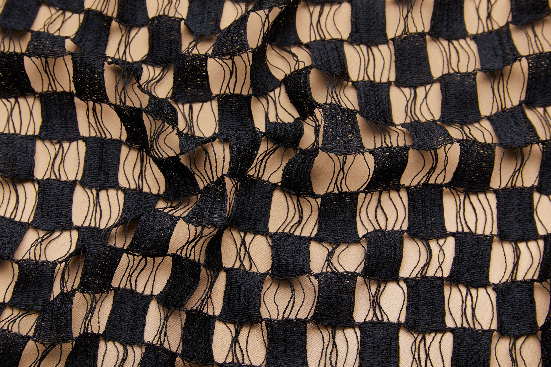 Checkerboard Lace in Black fabric, image 2 of 8