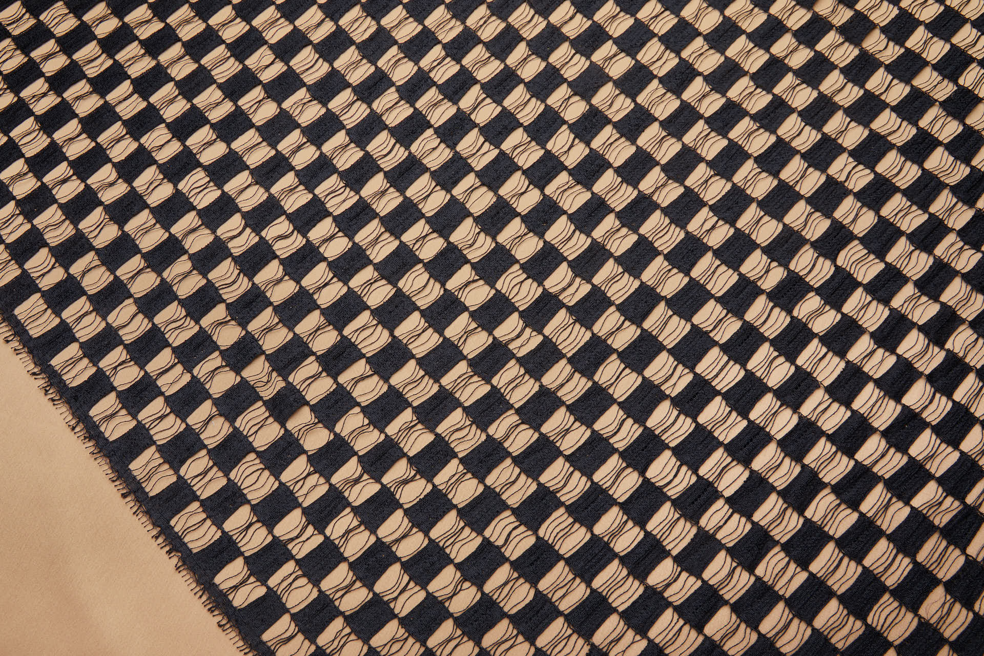 Checkerboard Lace in Black fabric, image 4 of 8
